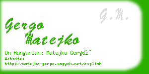 gergo matejko business card